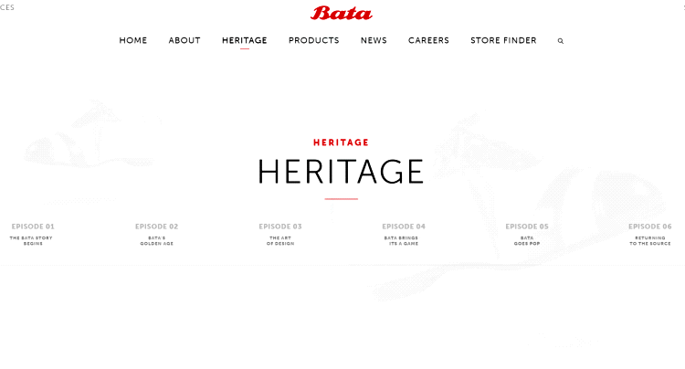 heritage section on a wordpress site