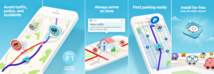 Waze navigation app screenshot