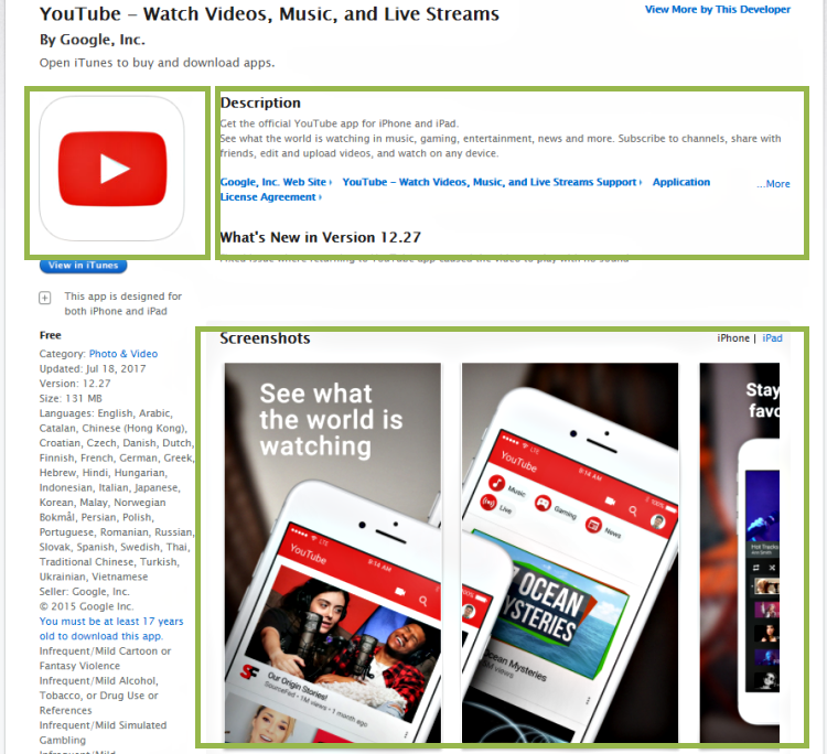 Why screenshots matter: YouTube app