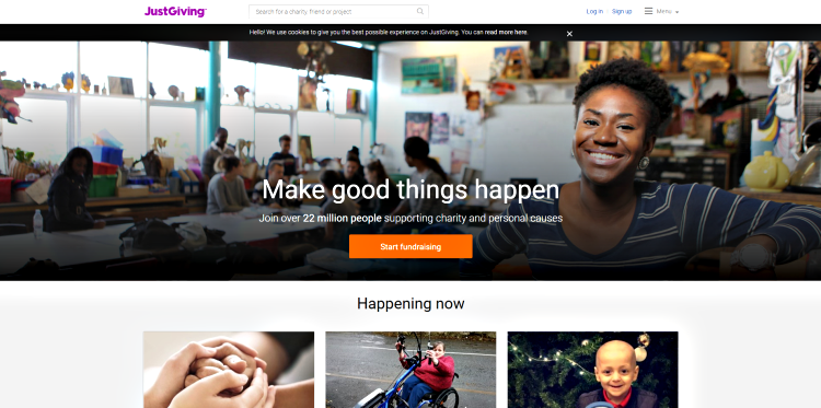JustGiving_crowdfunding website