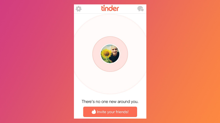 Tinder's 'no one new near you' message