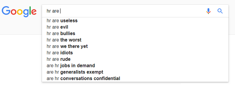 'HR are' google search
